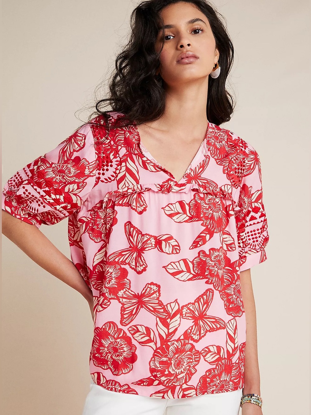 Anthropologie Vineet Bahl Inge Embroidered Blouse New With Tags XS